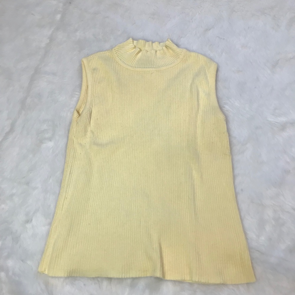 NY&C Soft Yellow High Neck Tank Top Sz M